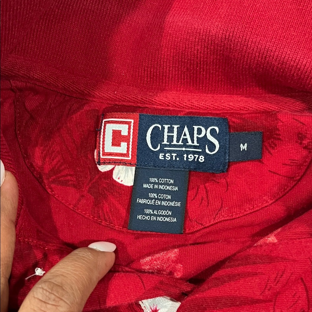 Chaps Vibrant Red Cotton Top
